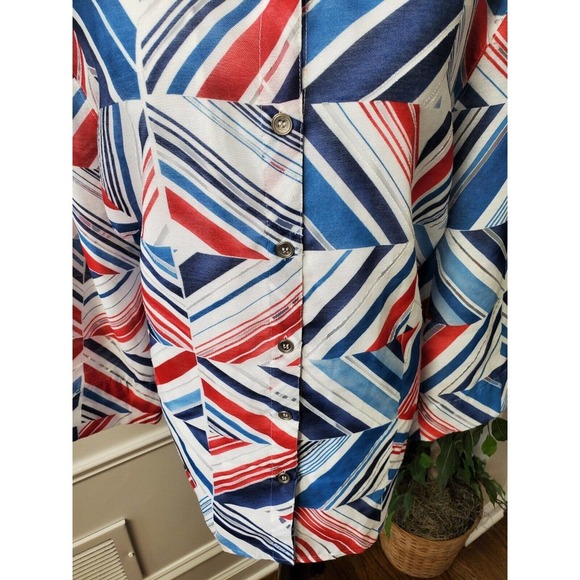 Alfred Dunner Women Multicolor Rayon Collared Long Sleeve Buttons Down Shirt 24W - Picture 4 of 12